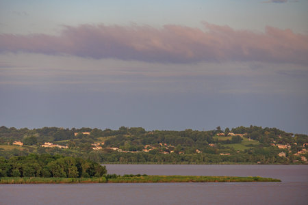 Bordeaux city at the Garonne river in Franceの写真素材