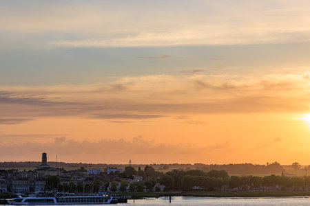 Bordeaux city at the Garonne river in Franceの写真素材