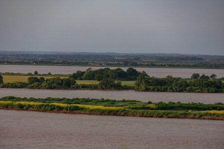 Bordeaux city at the Garonne river in Franceの写真素材