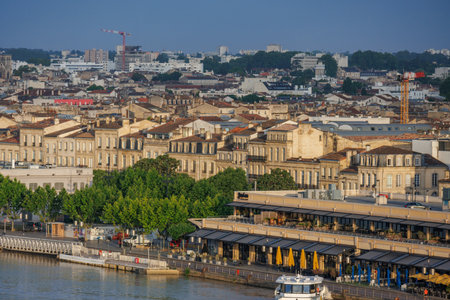 Bordeaux city at the Garonne river in Franceの写真素材