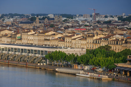Bordeaux city at the Garonne river in Franceの写真素材