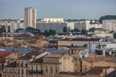 Bordeaux city at the Garonne river in Franceの写真素材