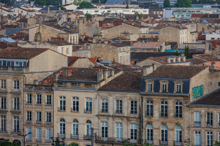 Bordeaux city at the Garonne river in Franceの写真素材