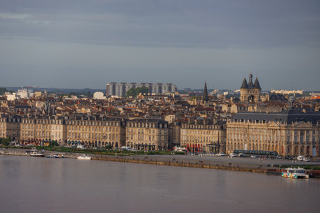 Bordeaux city at the Garonne river in Franceの写真素材