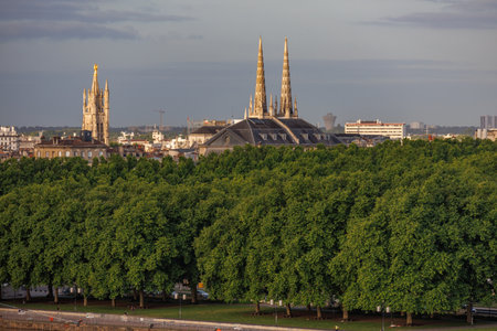 Bordeaux city at the Garonne river in Franceの写真素材