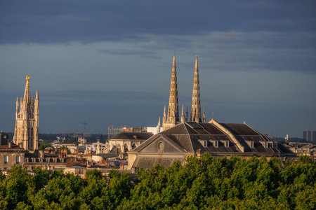 Bordeaux city at the Garonne river in Franceの写真素材