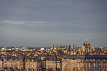 Bordeaux city at the Garonne river in Franceの写真素材
