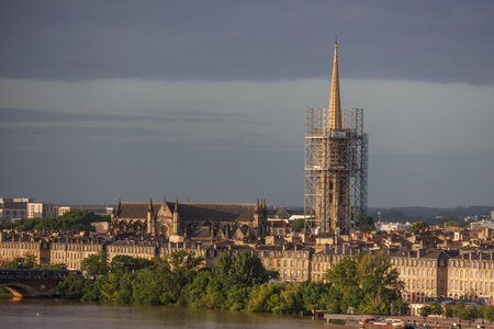 Bordeaux city at the Garonne river in Franceの写真素材