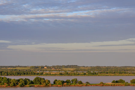 Bordeaux city at the Garonne river in Franceの写真素材