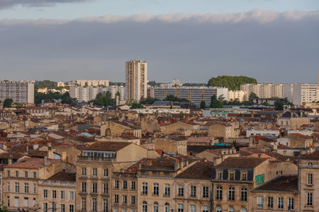 Bordeaux city at the Garonne river in Franceの写真素材
