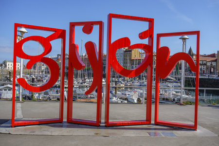 Gijon city in Spainの写真素材