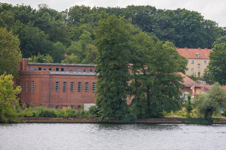 at the Havel Lakes in the German Brandenburgの写真素材
