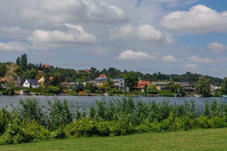 at the Havel Lakes in the German Brandenburgの写真素材