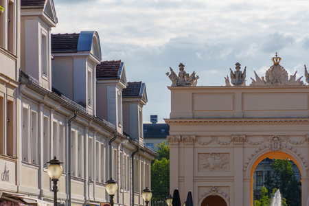 Potsdam city with historic buildings and green parks