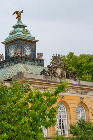 Potsdam city with historic buildings and green parks