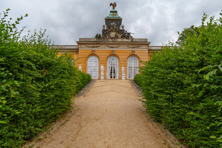 Potsdam city with historic buildings and green parks