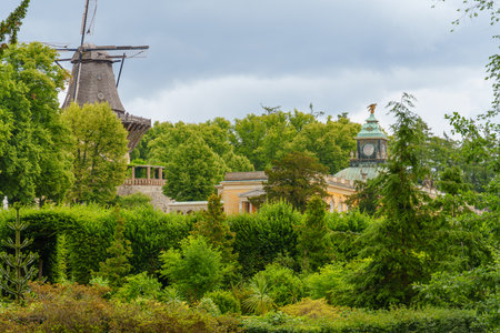 Potsdam city with historic buildings and green parks