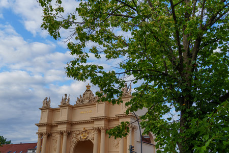 Potsdam city with historic buildings and green parks