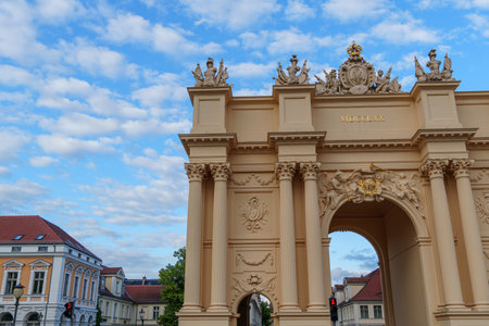 Potsdam city with historic buildings and green parks