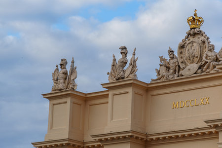 Potsdam city with historic buildings and green parks