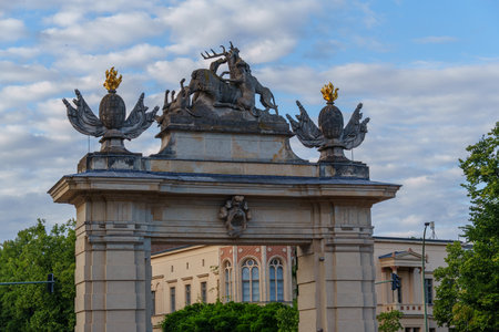 Potsdam city with historic buildings and green parksの写真素材