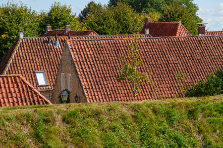 the old village Bourtange in the Netherlandsの写真素材