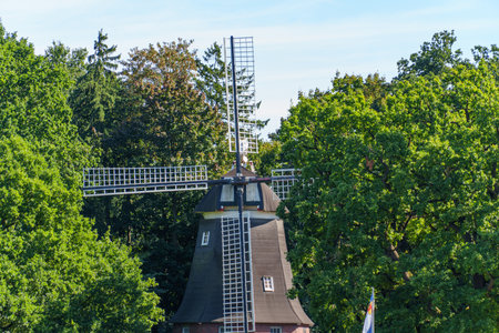 Papenburg city at the Ems river in Germany