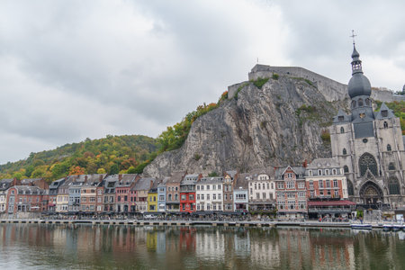 Dinant at the Meuse River in Belgiumの写真素材