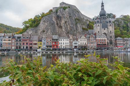 Dinant at the Meuse River in Belgiumの写真素材