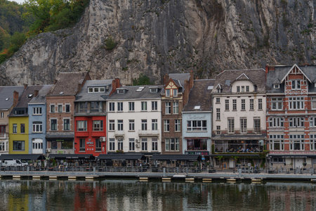 Dinant at the Meuse River in Belgiumの写真素材