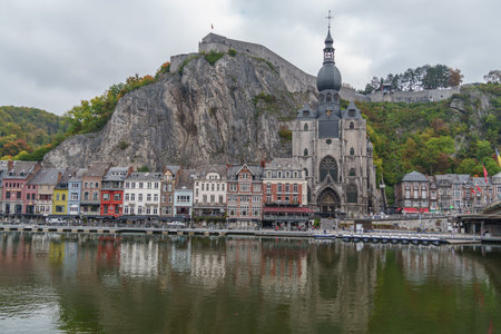 Dinant at the Meuse River in Belgiumの写真素材