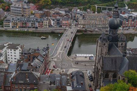 Dinant at the Meuse River in Belgiumの写真素材