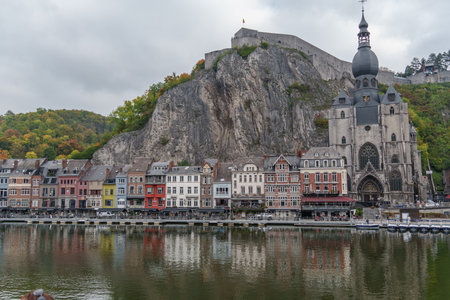 Dinant at the Meuse River in Belgiumの写真素材