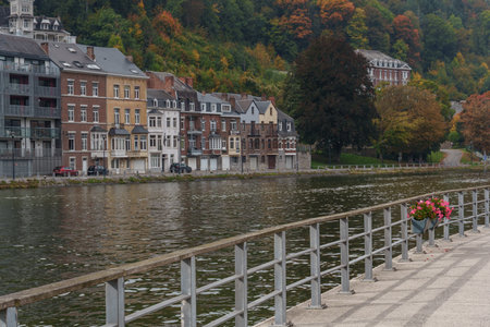 Dinant at the Meuse River in Belgiumの写真素材