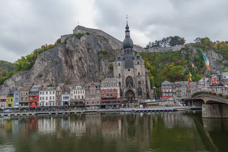 Dinant at the Meuse River in Belgiumの写真素材