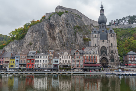 Dinant at the Meuse River in Belgiumの写真素材