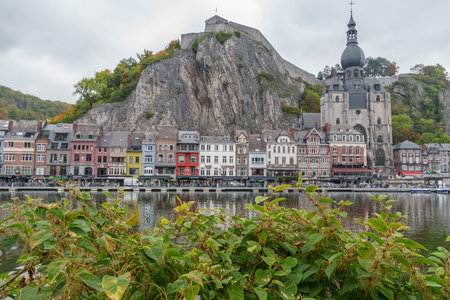 Dinant at the Meuse River in Belgiumの写真素材
