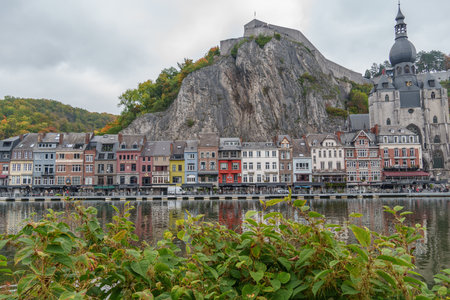 Dinant at the Meuse River in Belgiumの写真素材