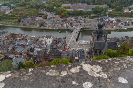 Dinant at the Meuse River in Belgiumの写真素材