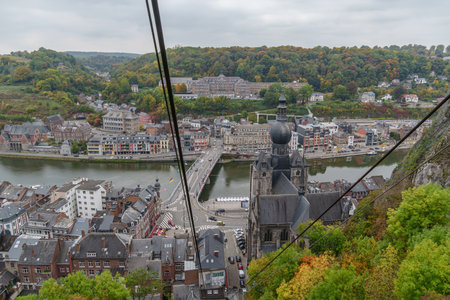 Dinant at the Meuse River in Belgiumの写真素材