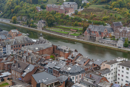 Dinant at the Meuse River in Belgiumの写真素材