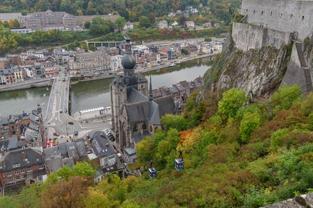 Dinant at the Meuse River in Belgiumの写真素材