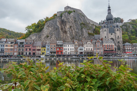 Dinant at the Meuse River in Belgiumの写真素材