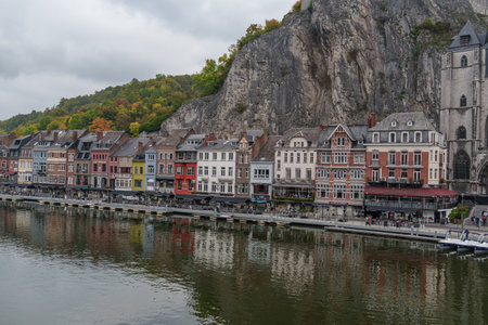 Dinant at the Meuse River in Belgiumの写真素材
