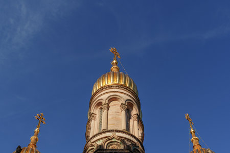 the city of Wiesbaden at the rhine river in Germany