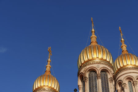 the city of Wiesbaden at the rhine river in Germany