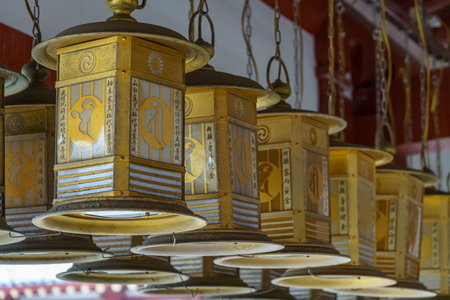 the city of osaka in japan at autumn timeの写真素材