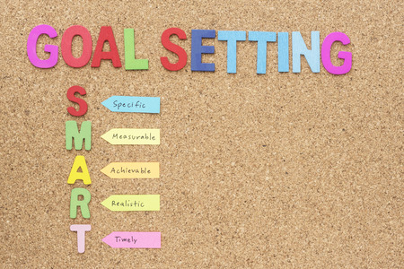 Words goal setting and smart with copy space, smart goal and success concept for personal and businessの写真素材