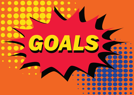 goals in pop art style inspired illustration of explotion, vector designの写真素材
