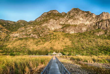Beautiful landscape with blue sky at Khao Sam Roi Yot National Park, Prachuap khiri khan, Thailandの写真素材
